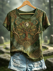 Women's Celtic Print Casual T-shirt