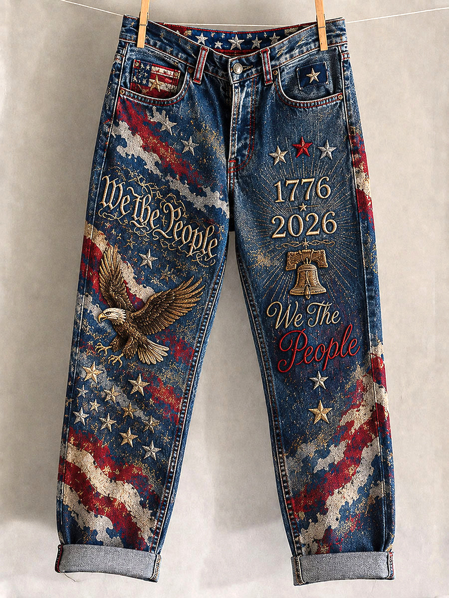 Women's Independence Day Printed Casual Pants