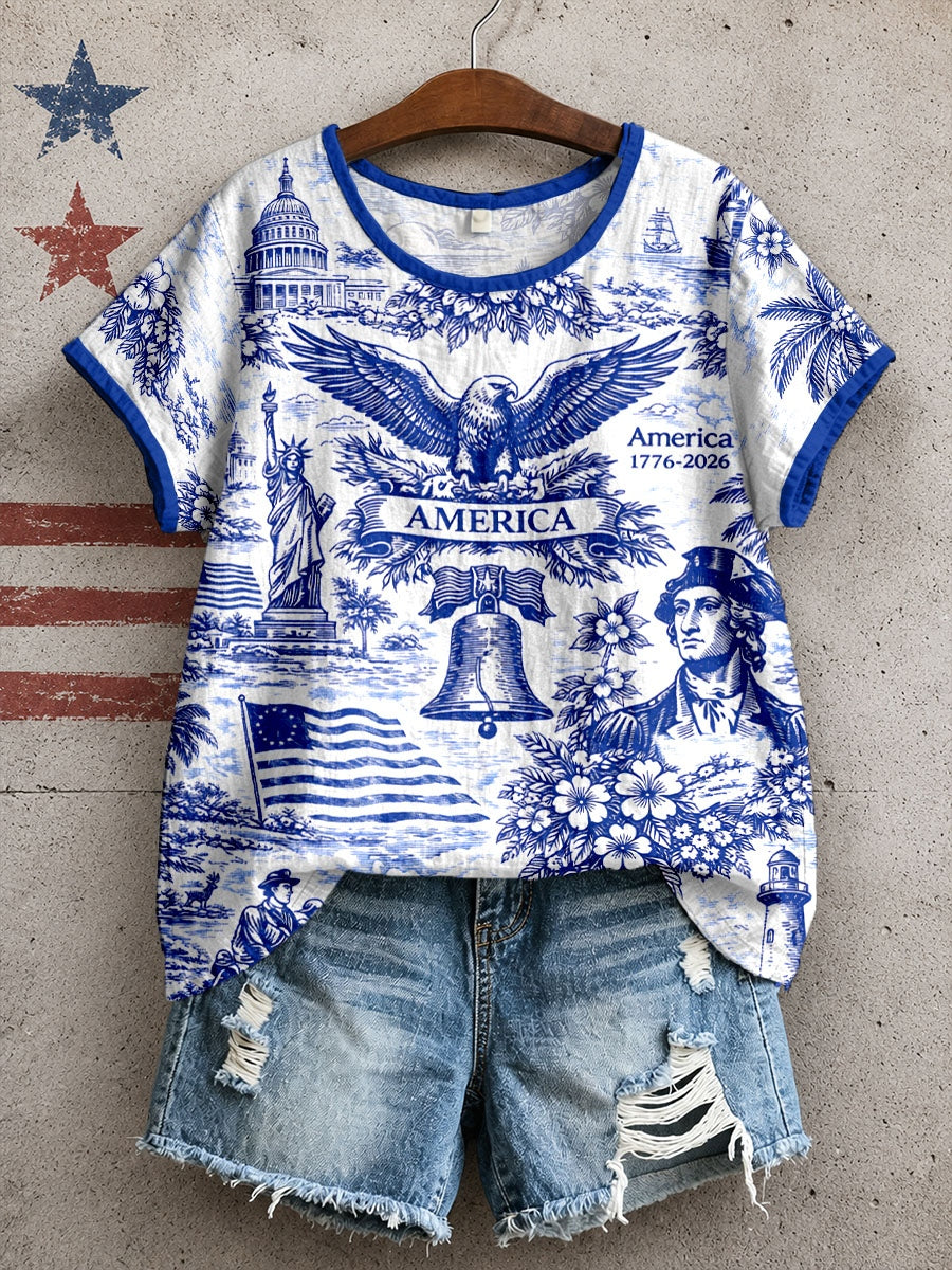 Women's America 1776-2026 Cotton Linen Shirt