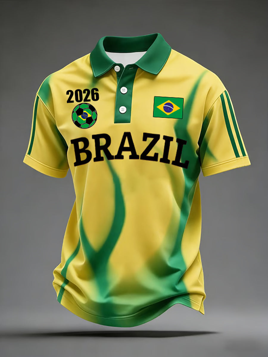 Men's Brazilian Football Lover Printed Top