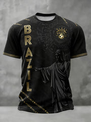 Men's Brazilian Football Lover Printed T-shirt