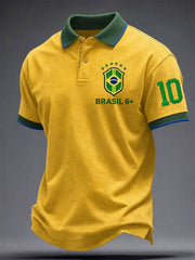 Men's Brazil Football Lover Printed Casual Tops