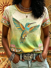 Women's Indigenous Print Casual T-Shirt