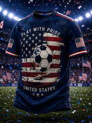 Men's Gift For Soccer Fans Print Casual Tee
