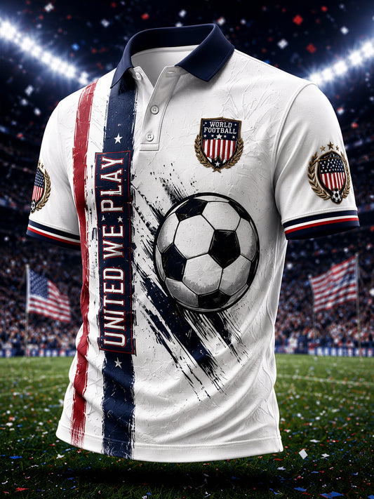 Men's Gift For Soccer Fans Print Casual Polo
