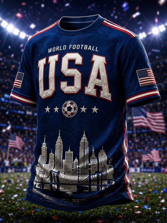 Men's Gift For Soccer Fans Print Casual Tee