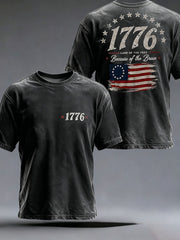 Men's 'Land Of The Free' Printed Casual T-Shirt