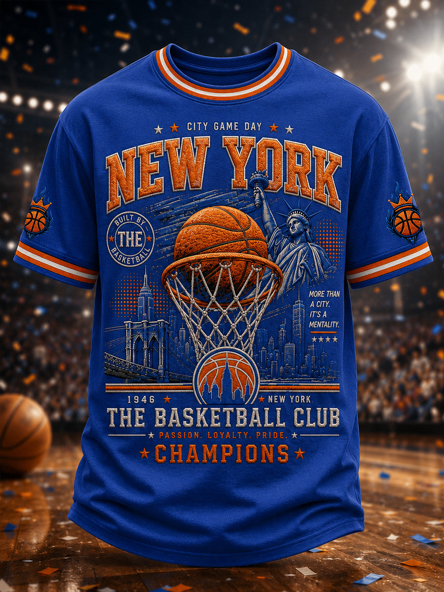 Men's  Classic Basketball Fan Graphic Short Sleeve T-shirt