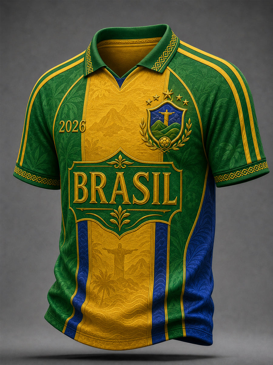 Men's Gift For Soccer Fans Print Casual Polo