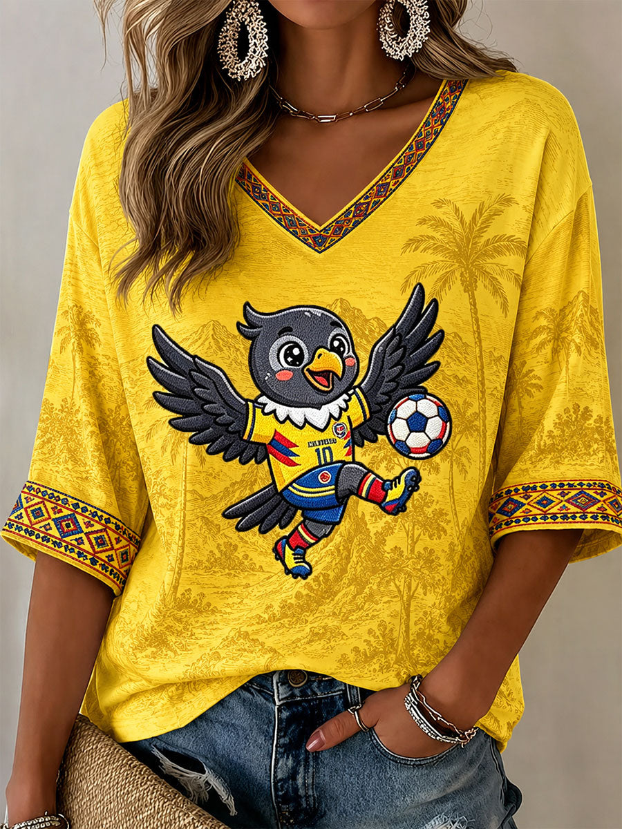 Women's Columbia Football Print Casual T-shirt