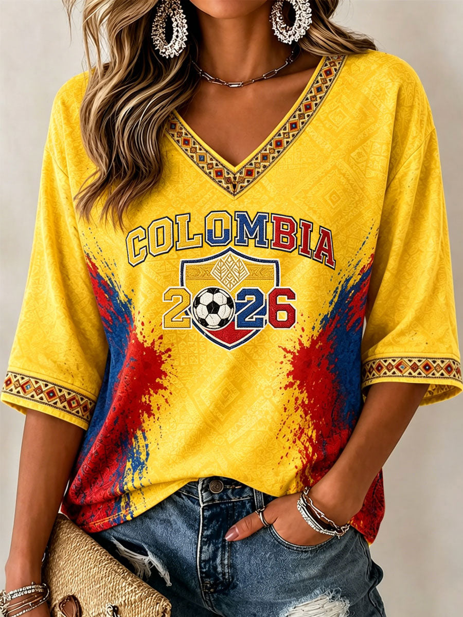 Women's Columbia Football Print Casual T-shirt