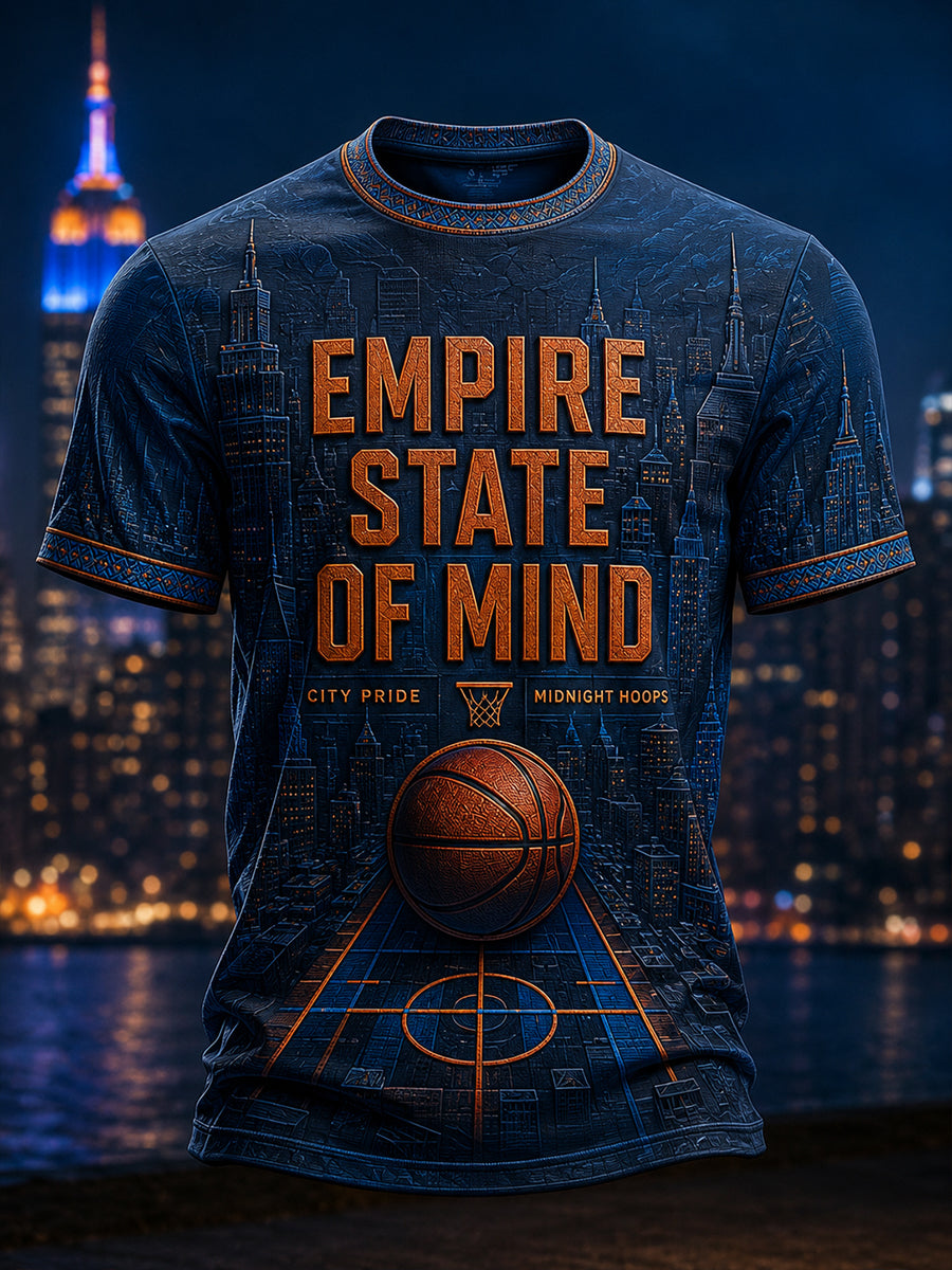 Men's New York Basketball Fans Printed T-Shirt