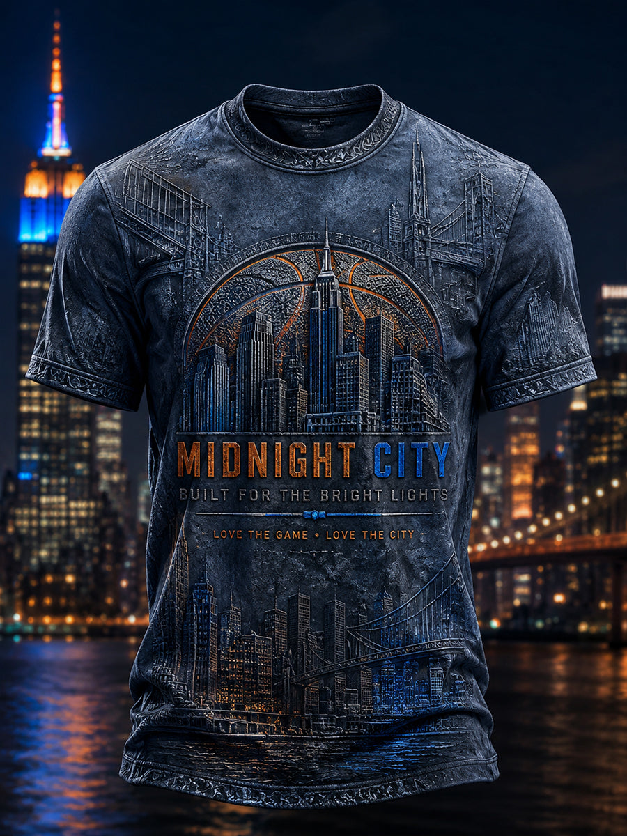 Men's New York Basketball Fans Printed T-Shirt