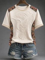 Women's Indigenous Totem Print Casual T-Shirt