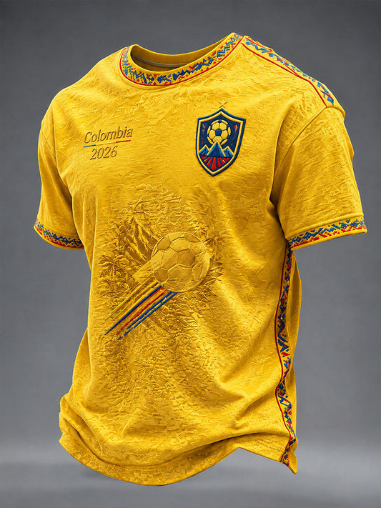 Men's 2026 Colombia Football Print Casual Unisex T-Shirt