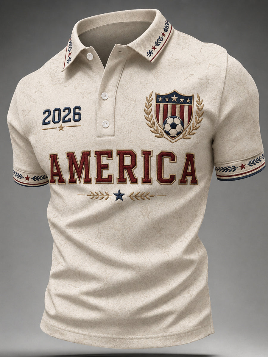 Men's Gift For Soccer Fans Print Casual Short Sleeve Top