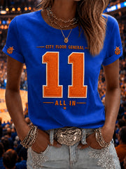 Women's #11 Gift For Basketball Fans Print Casual Tee
