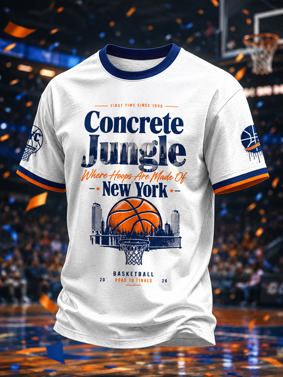 Men's New York Basketball Fans Printed T-shirt