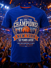 Men's New York Basketball Champions Celebration Print Casual Tee