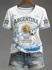 Women's 2026 Argentina Football Style T-shirt