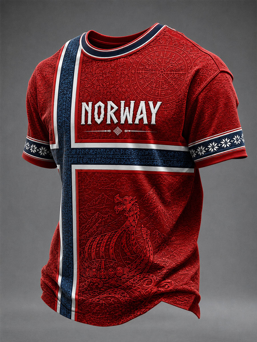 Men's Norway Football Short Sleeves T-shirt
