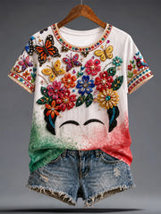 Women's Mexico Guelaguetza Lele Doll Art Printed T-shirt