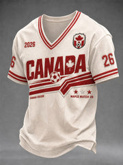 Men's Canada Soccer Printed Casual T-Shirt