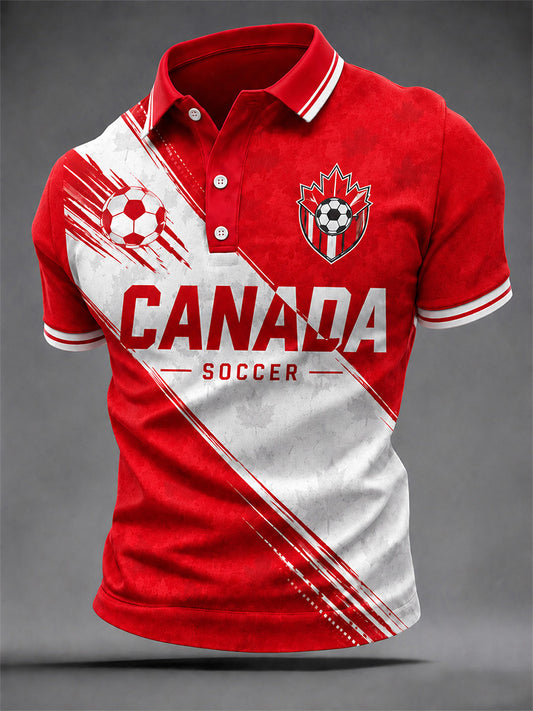 Men's Canada Soccer Graphic Print Casual Polo