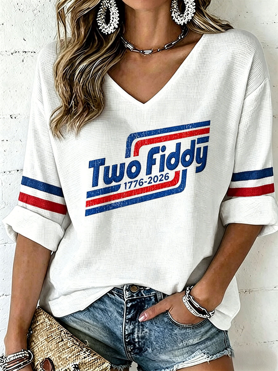 Women's Two Fiddy Waffle Top
