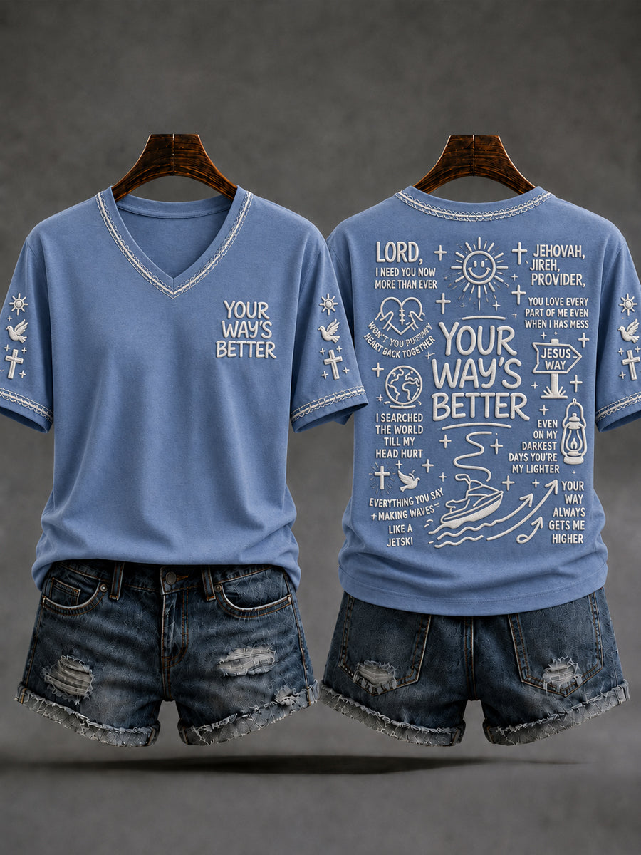 Women's Christian Your Ways Better V-neck Short Sleeve T-shirt