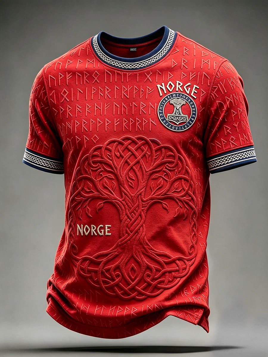Men's Norway Viking Tree Of Life Celtic Print Short Sleeves T-shirt