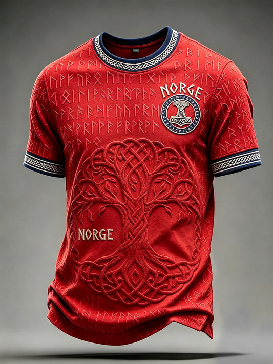 Men's Norway Viking Tree Of Life Celtic Print Short Sleeves T-shirt