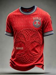 Men's Norway Viking Tree Of Life Celtic Print Short Sleeves T-shirt