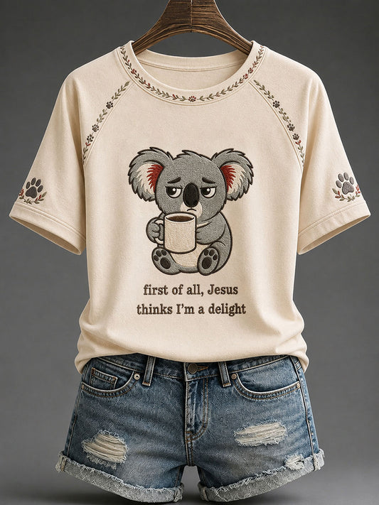 Women's Funny Koala Print Casual T-Shirt