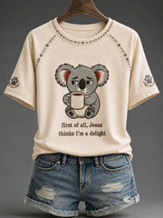 Women's Funny Koala Print Casual T-Shirt