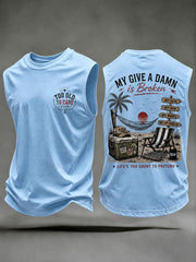 Men's "my give a damn is broken" vests