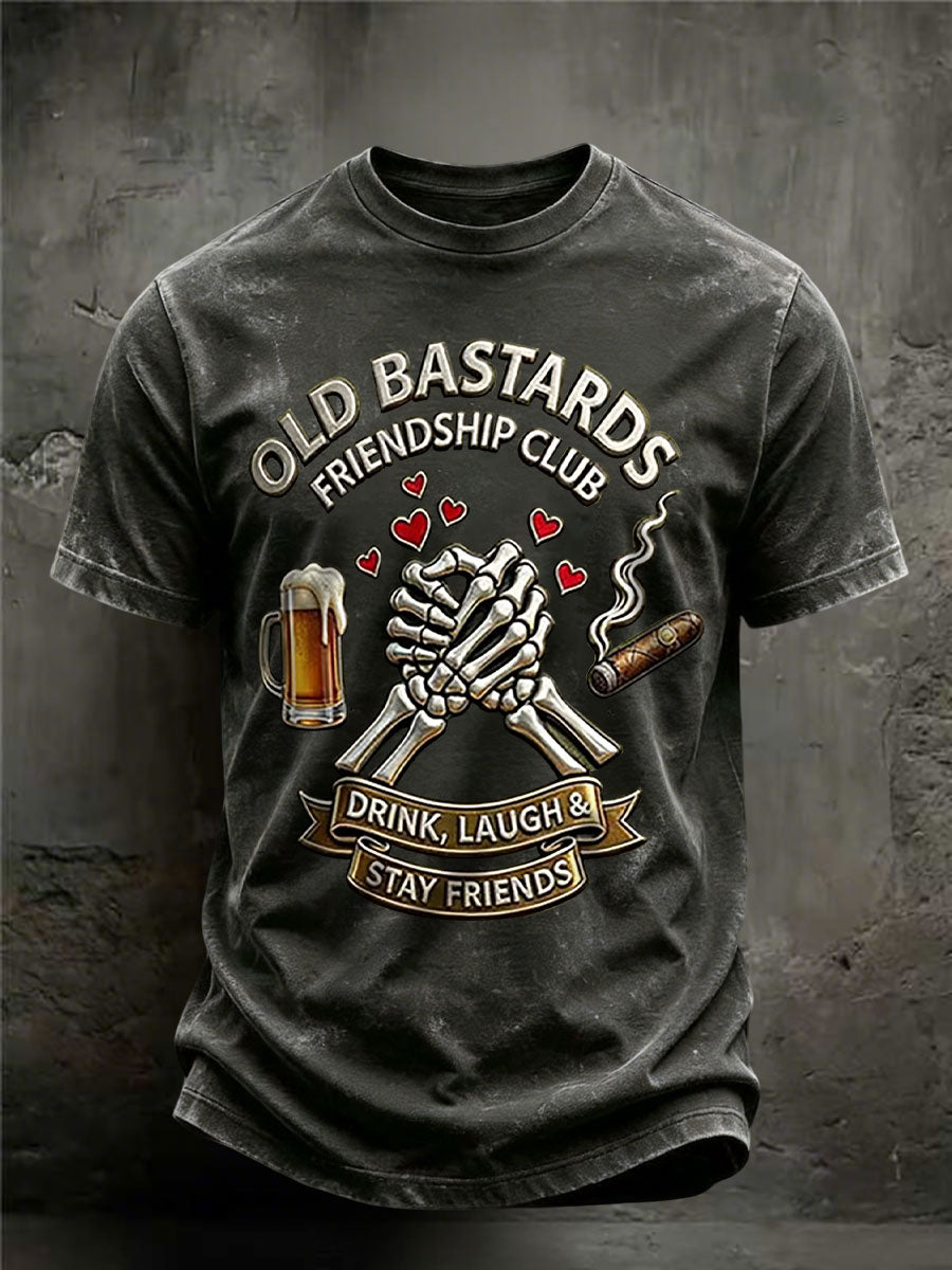 Men's Old Fuckers Club Printed Casual T-Shirt