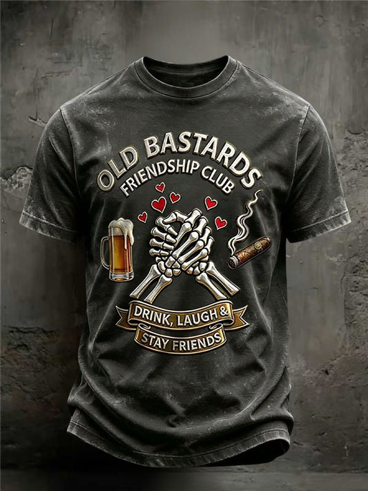 Men's Old Fuckers Club Printed Casual T-Shirt