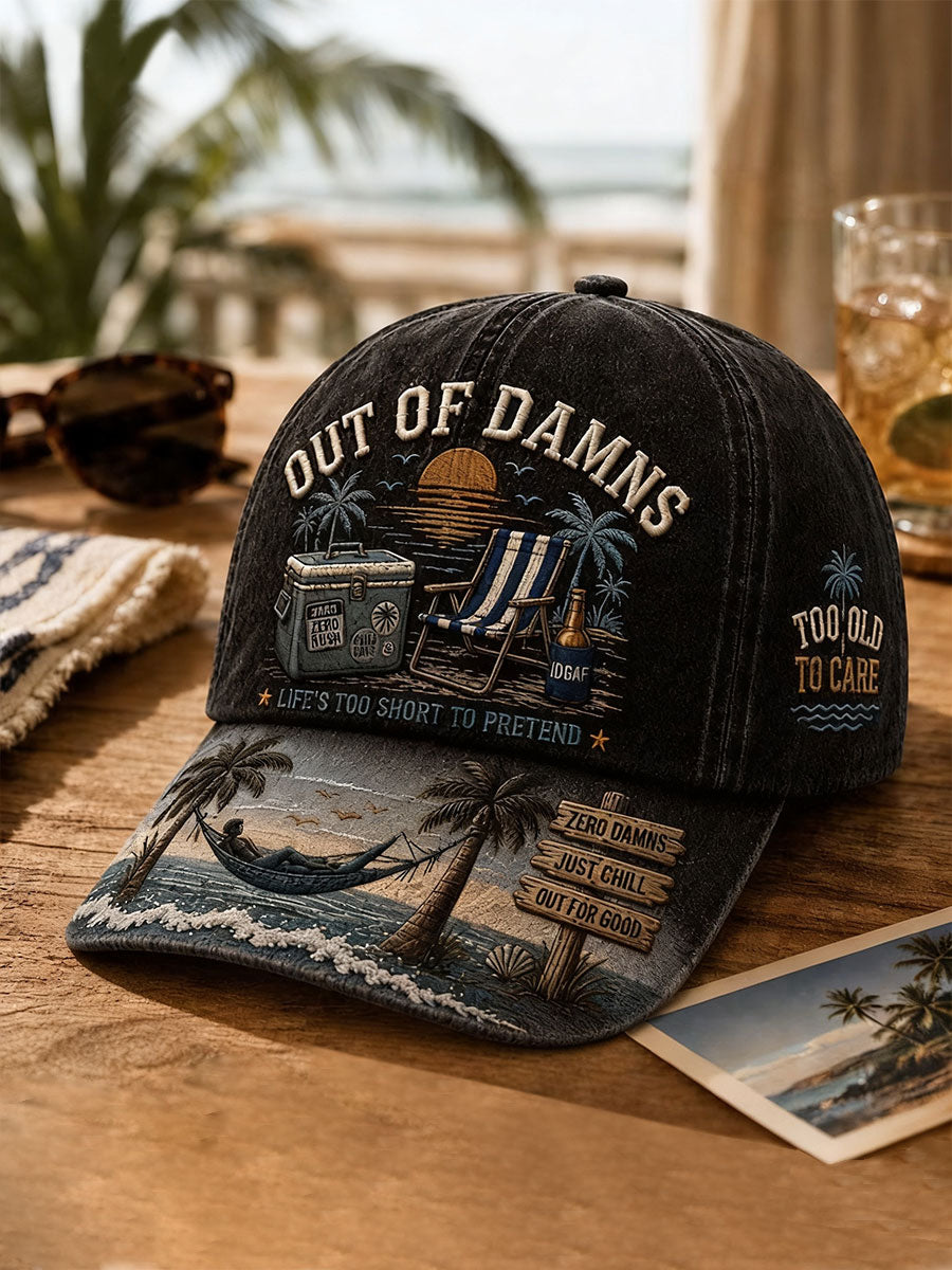Too Old to Care Club Printed Casual Unisex Cap