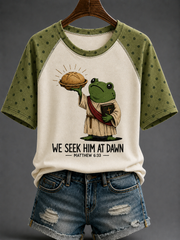 Women's We Seek Him At Dawn Round Neck Short Sleeve T-shirt