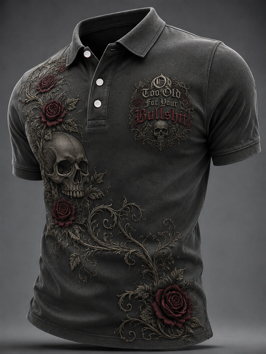 Men's Too Old For Your Bullshit Print Casual Top