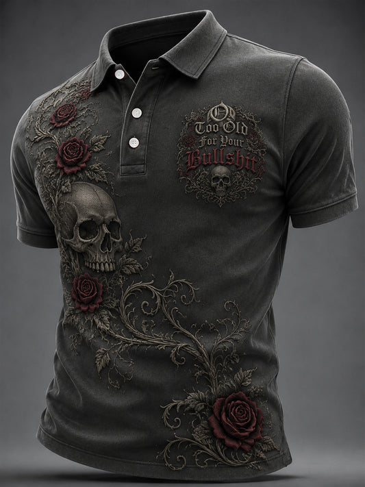 Men's Too Old For Your Bullshit Print Casual Top