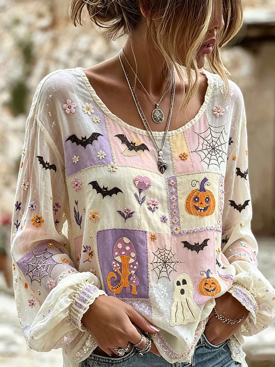 Women's Halloween Cotton Linen Shirt
