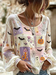 Women's Halloween Cotton Linen Shirt