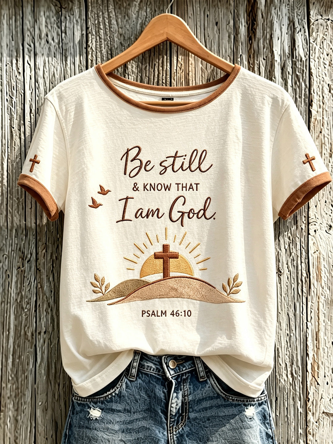 Women's Faith Theme Print Pattern Printed Leisure Round Neck T-shirt