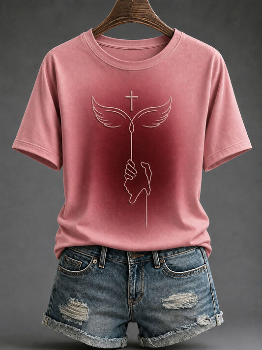 Women's Faith Christian Print Casual T-Shirt