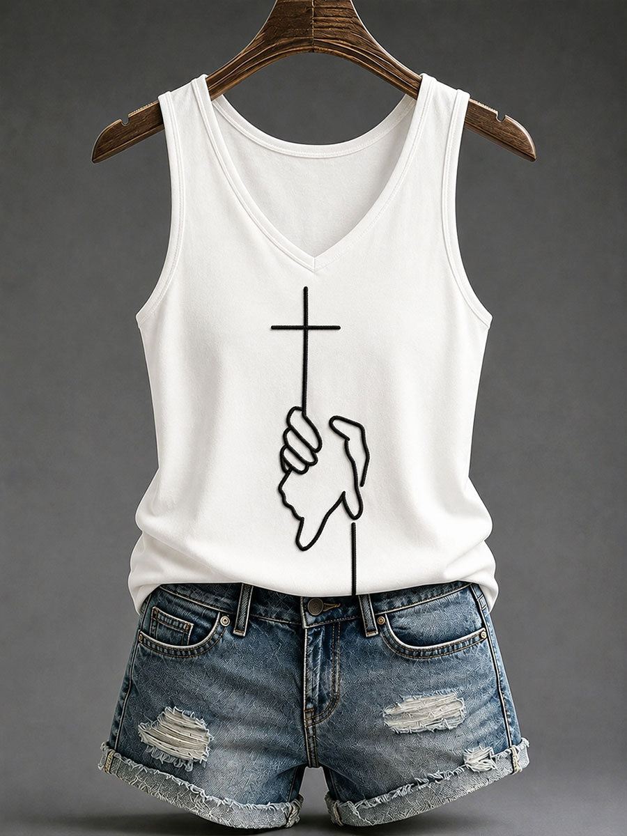 Women's Faith Christian Print Casual Vests