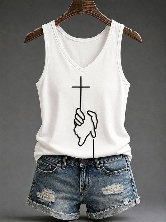 Women's Faith Christian Print Casual Vests