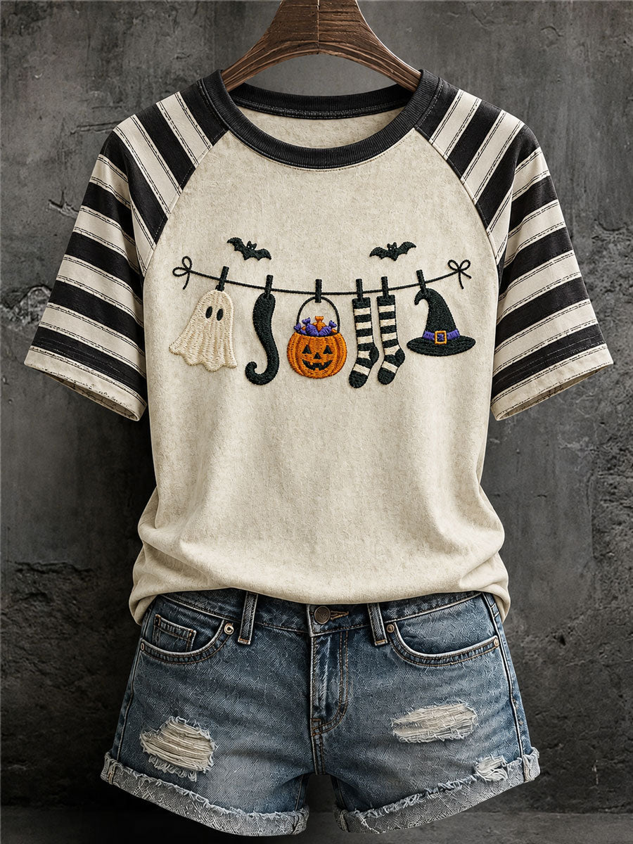 Women's Ghost Print Casual T-Shirt