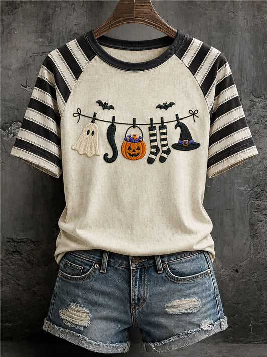 Women's Ghost Print Casual T-Shirt